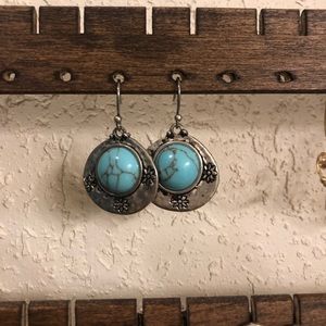 Turquoise and silver earrings